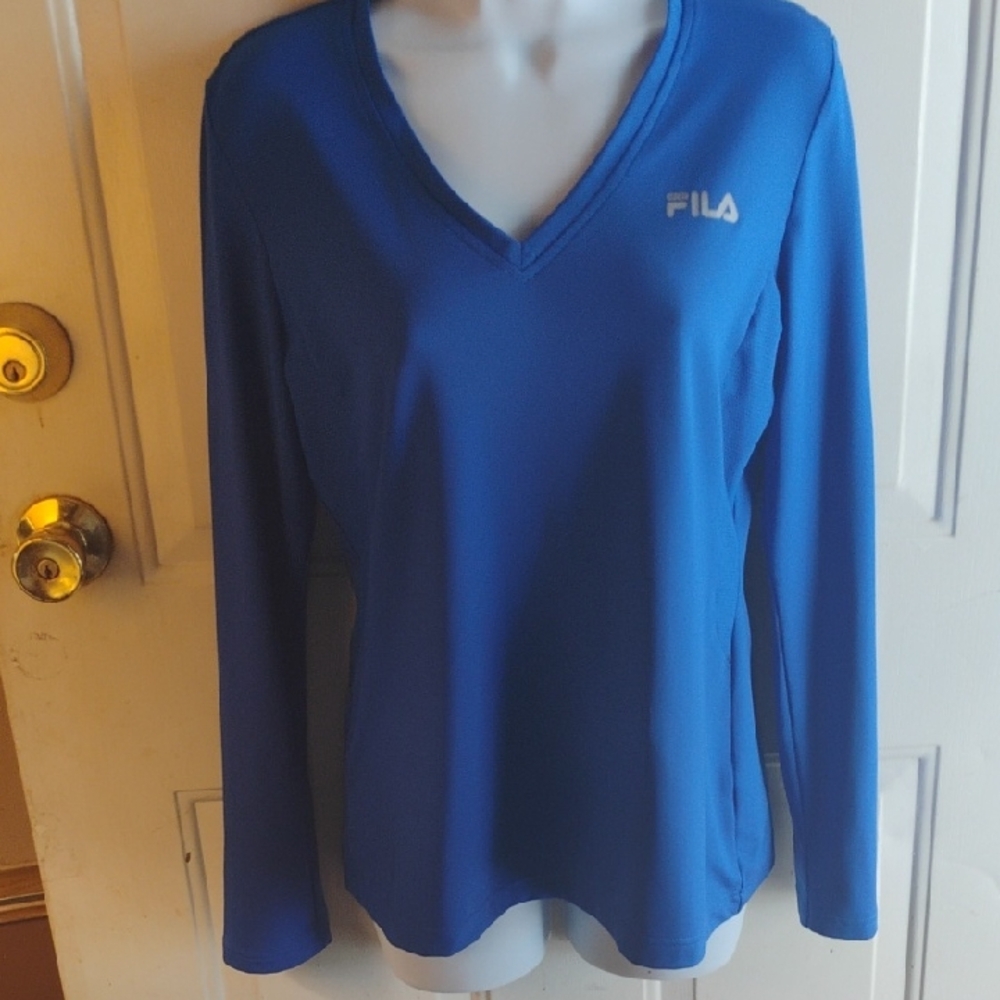 FILA Women's Long Sleeve Blue Top
